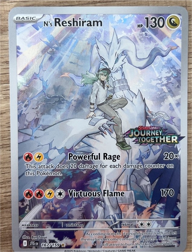 2025 Pokémon Journey Together #167 N's Reshiram — front