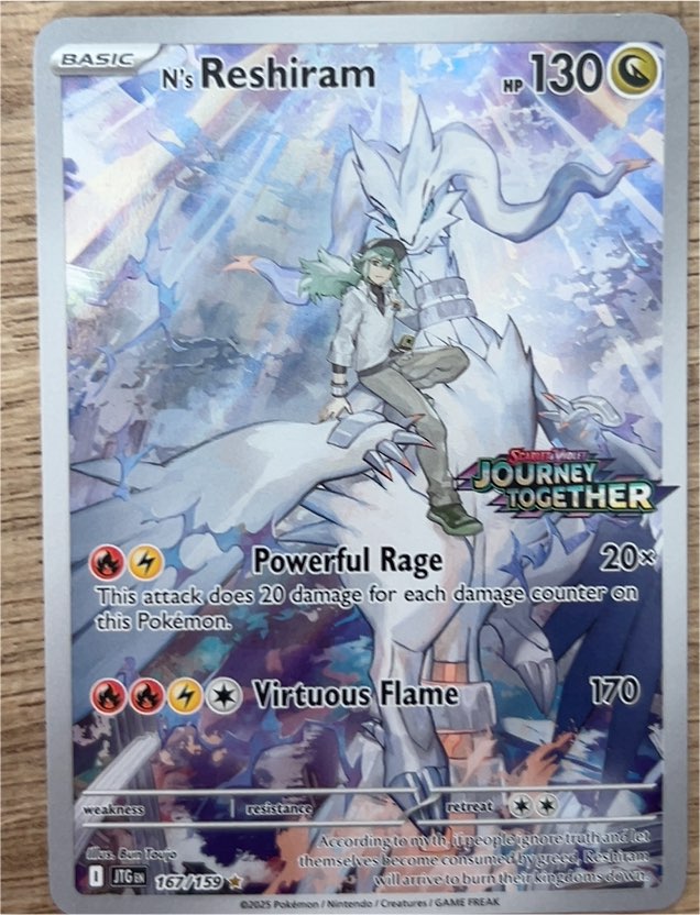 2025 Pokémon Journey Together #167 N's Reshiram — front
