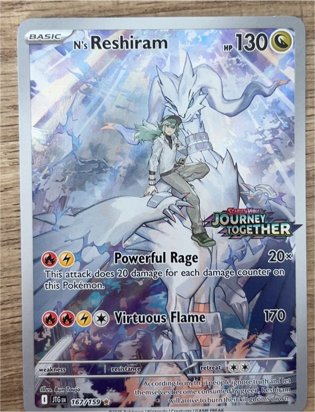 2025 Pokémon Journey Together #167/159 N's Reshiram — front