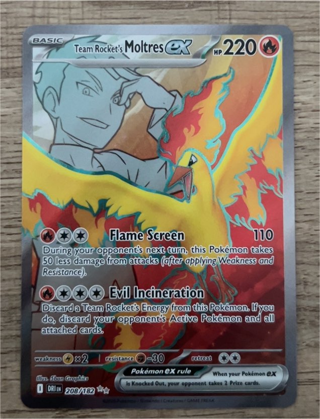 2025 Pokémon TCG Destined Rivals #208 Team Rocket's Moltres ex — front