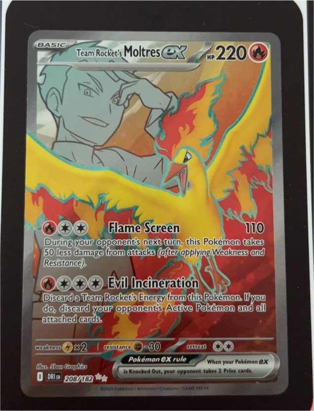 2025 Pokémon SV10 #208 Team Rocket's Moltres ex — front