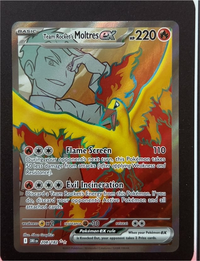 2025 Pokémon SV10 #208 Team Rocket's Moltres ex — front