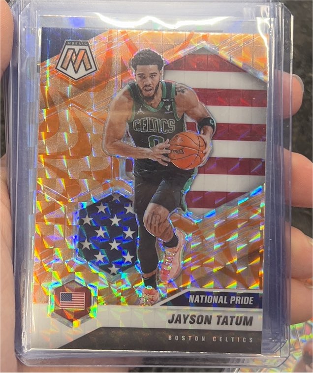 2020-21 Panini Mosaic #254 Jayson Tatum National Pride — front