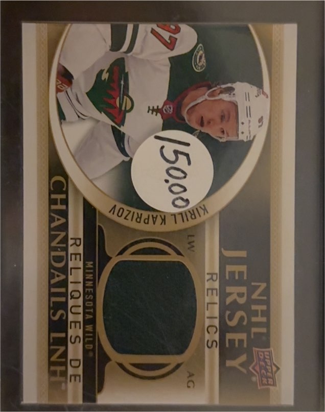 2021 Upper Deck NHL Jersey Relics Kirill Kaprizov — front