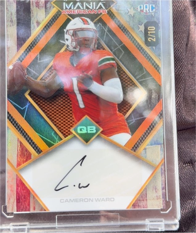 2024 Wild Card Auto Mania American FB #2/10 Cameron Ward — front