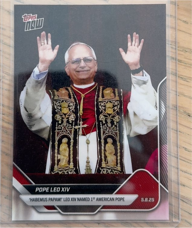 2025 Topps Now #POPE-1 Pope Leo XIV — front