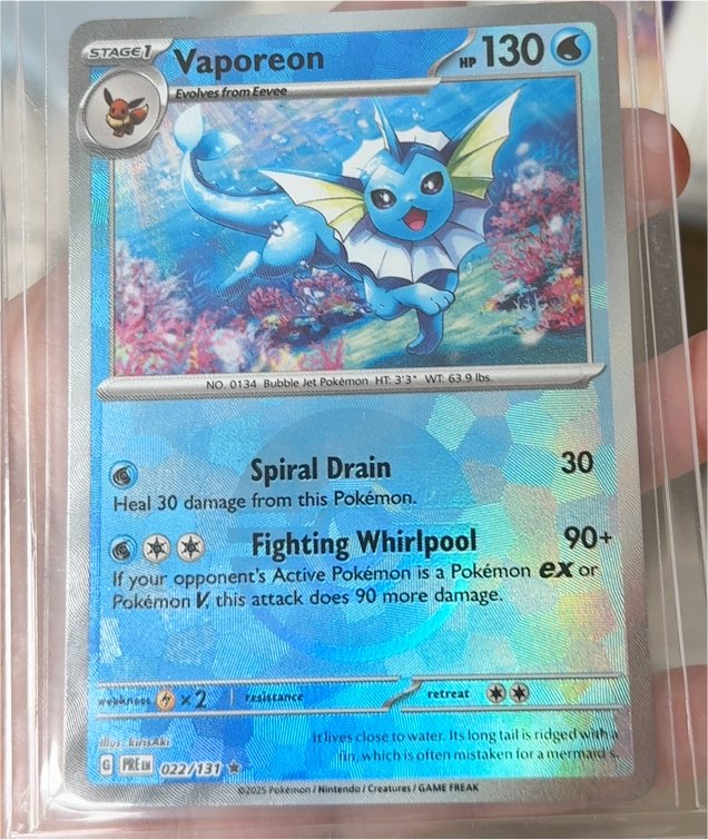 2024 Pokémon Prismatic Evolutions #022 Vaporeon — front