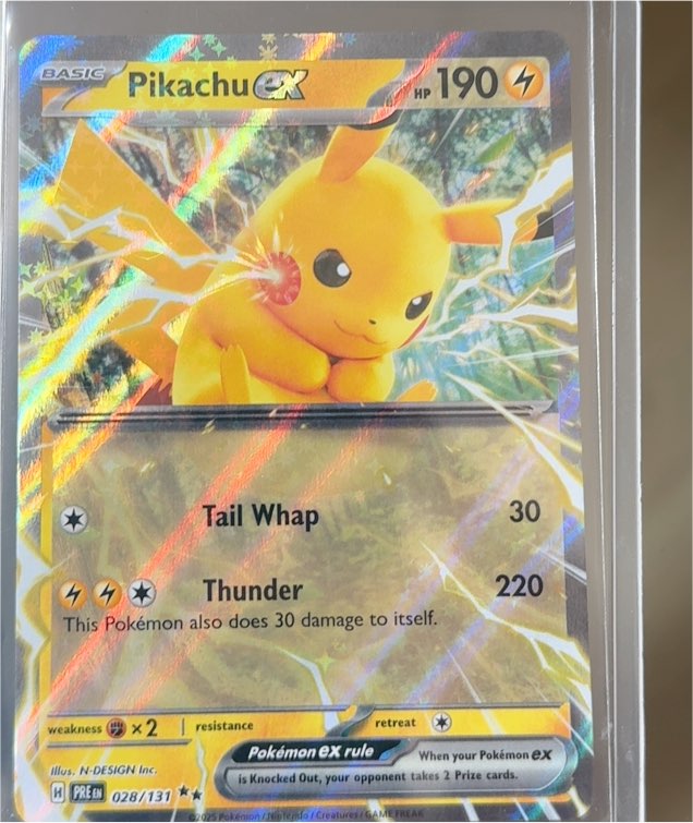 2025 Pokémon Prismatic Evolutions #028 Pikachu EX — front