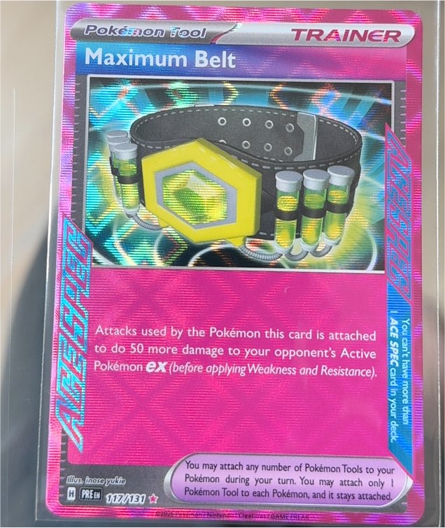 2023 Pokémon TCG Prismatic Evolutions #117 Maximum Belt — front