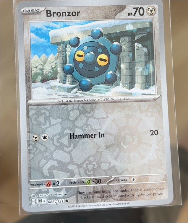 2025 Pokémon SV: Prismatic Evolutions #066 Bronzor — front