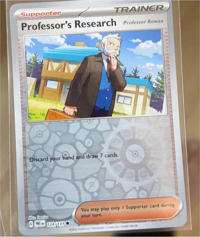 2025 Pokémon Prismatic Evolutions #124 Professor's Research — front