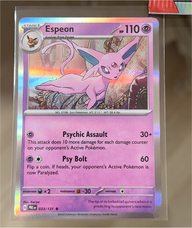 2025 Pokémon Prismatic Evolutions #033 Espeon — front