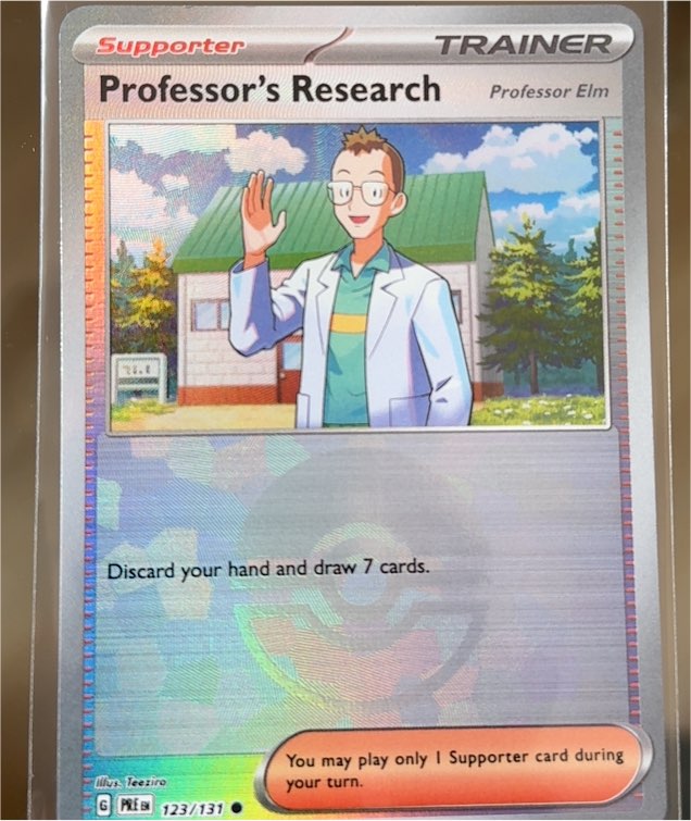 2025 Pokémon Prismatic Evolutions #123 Professor's Research — front