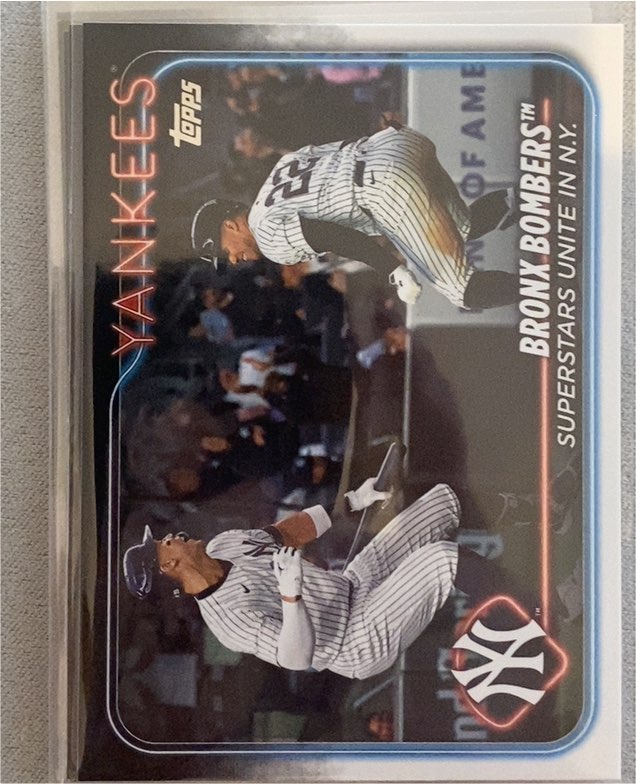 2024 Topps Update #US181 Bronx Bombers: Superstars Unite in NY Aaron Judge / Juan Soto — front