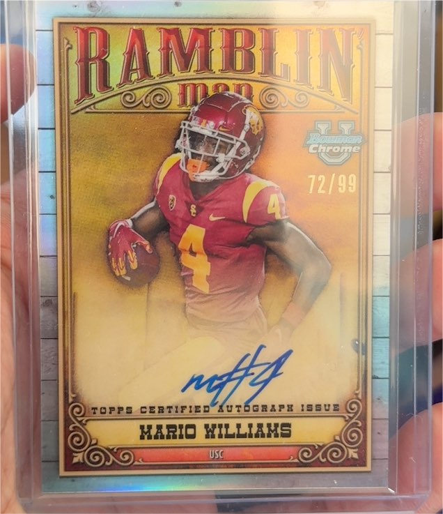 2023 Bowman University Chrome Ramblin' Man Autographs #RMA-MW Mario Williams — front