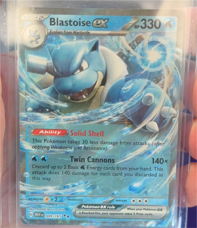 2023 Pokémon Blastoise ex 009/165 Scarlet & Violet 151 — front