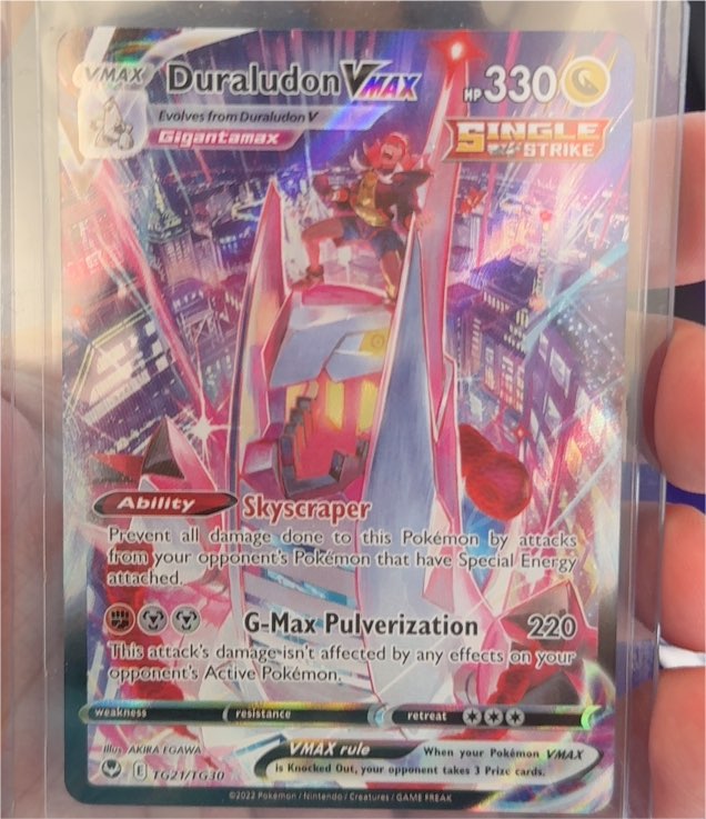 2022 Pokémon Silver Tempest Trainer Gallery #TG21/TG30 Duraludon VMAX — front