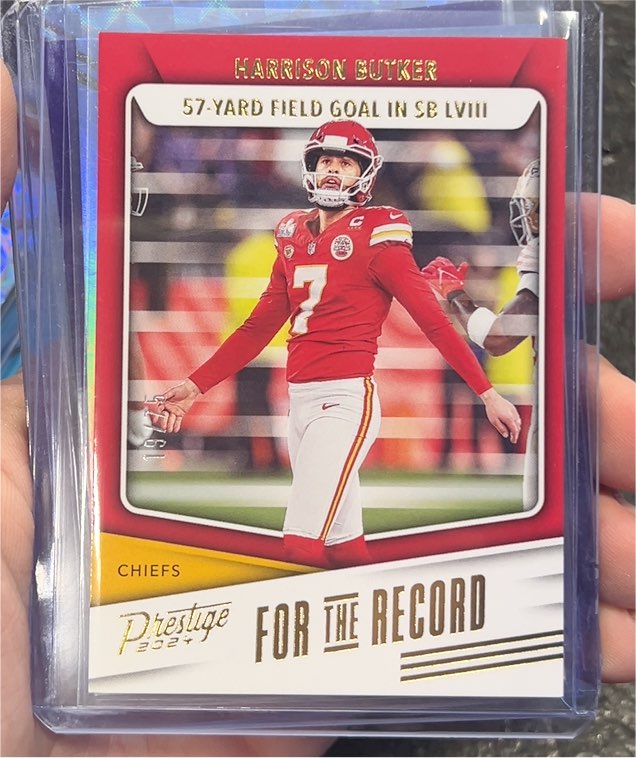 2024 Panini Prestige For the Record #FR-HB Harrison Butker — front