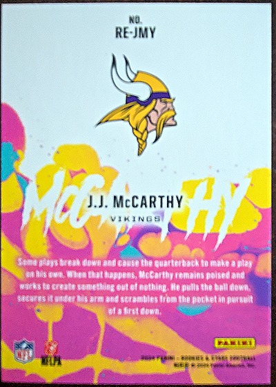2022 Panini Rookies & Stars #RE-JMY J.J. McCarthy — front