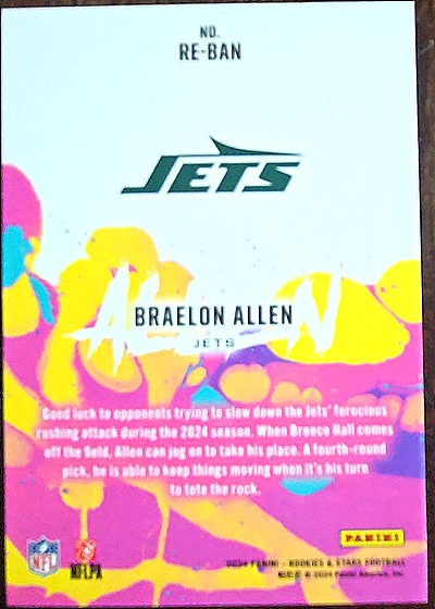 2024 Panini Braelon Allen #RE-BAN — front