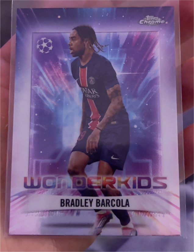 2024-25 Topps Chrome UEFA Club Competitions #WK-9 Bradley Barcola Wonderkids — front