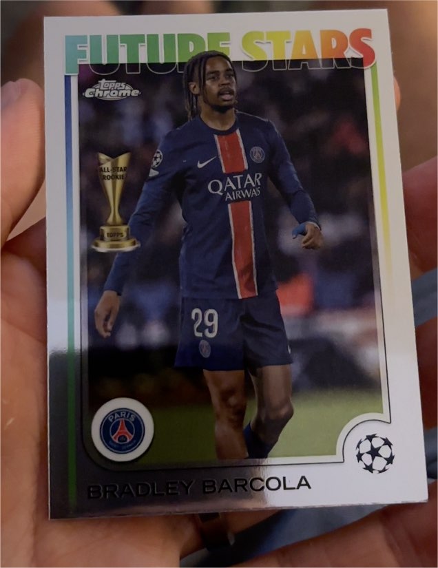 2024-25 Topps Chrome UEFA Club Competitions #116 Bradley Barcola — front