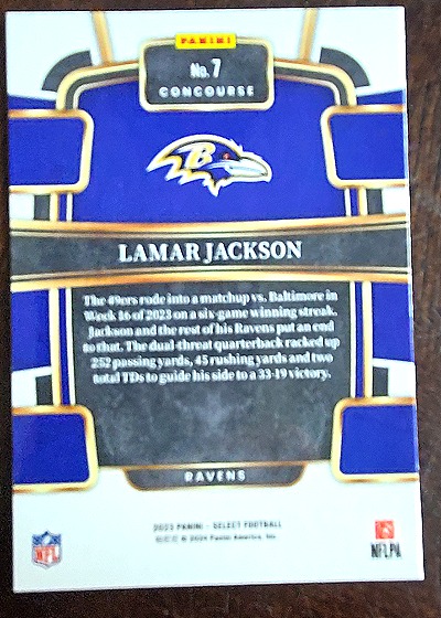 2023 Panini Select Football #7 Lamar Jackson — front
