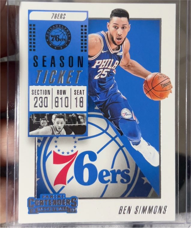 2018-19 Panini Contenders Season Ticket #15 Ben Simmons — front