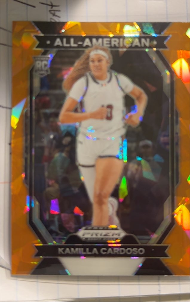 2024 Panini Prizm Draft Picks #3 Kamilla Cardoso All-American Orange Ice — front