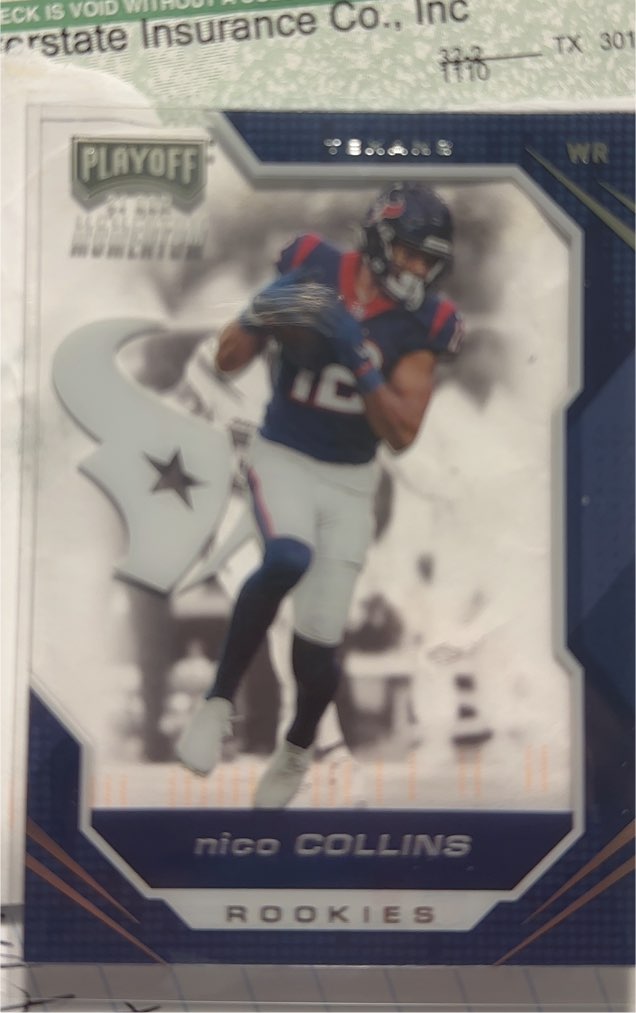 2021 Panini Chronicles Playoff Momentum Rookies #PMR-24 Nico Collins — front