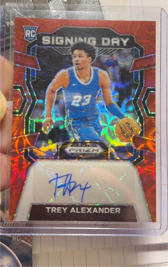 2024 Panini Prizm Draft Picks Signing Day Red Rookie Autograph Trey Alexander — front