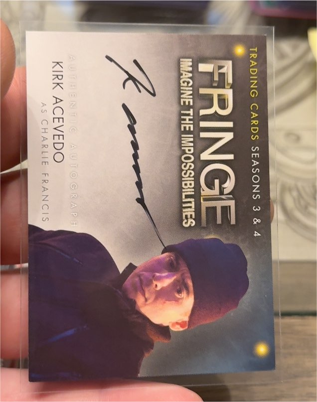 2013 Cryptozoic Fringe Seasons 3 & 4 Autograph A13 Kirk Acevedo as Charlie Francis — front