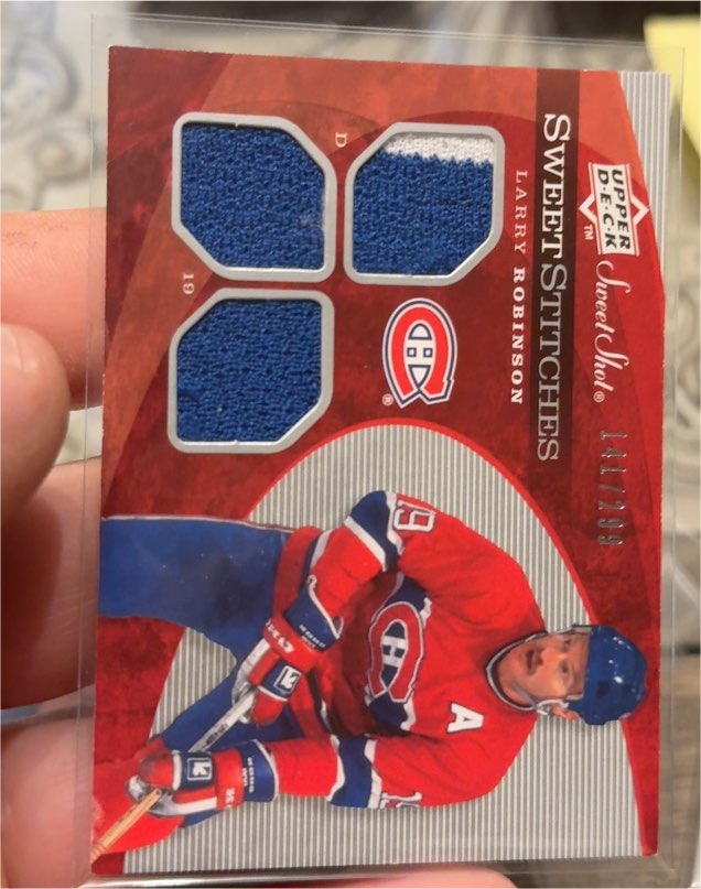2007-08 Upper Deck Sweet Shot Sweet Stitches #SST-LR Larry Robinson — front