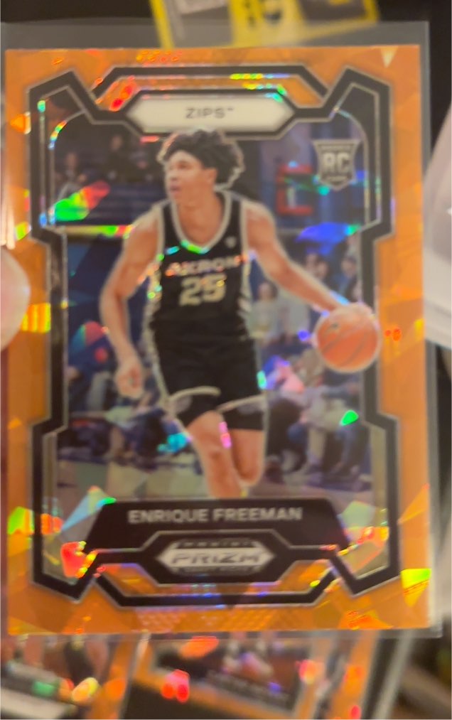 2023-24 Panini Prizm Enrique Freeman Orange Ice — front