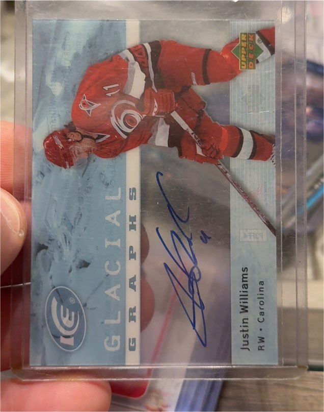 2007-08 Upper Deck Ice Glacial Graphs #GG-JW Justin Williams — front