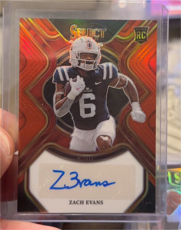 2023 Panini Select Draft Picks #RS-ZEV Zach Evans Rookie Signatures Red Prizm — front