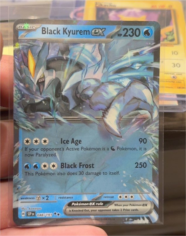 2014 Pokémon SV08: Surging Sparks #048/191 Black Kyurem ex — front