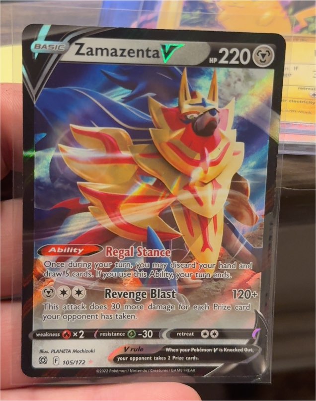 2022 Pokémon TCG Brilliant Stars #105 Zamazenta V — front
