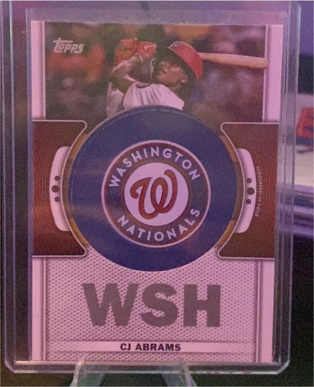 2023 Topps #TLP-CJA CJ Abrams Team Logo Commemorative Patch — front