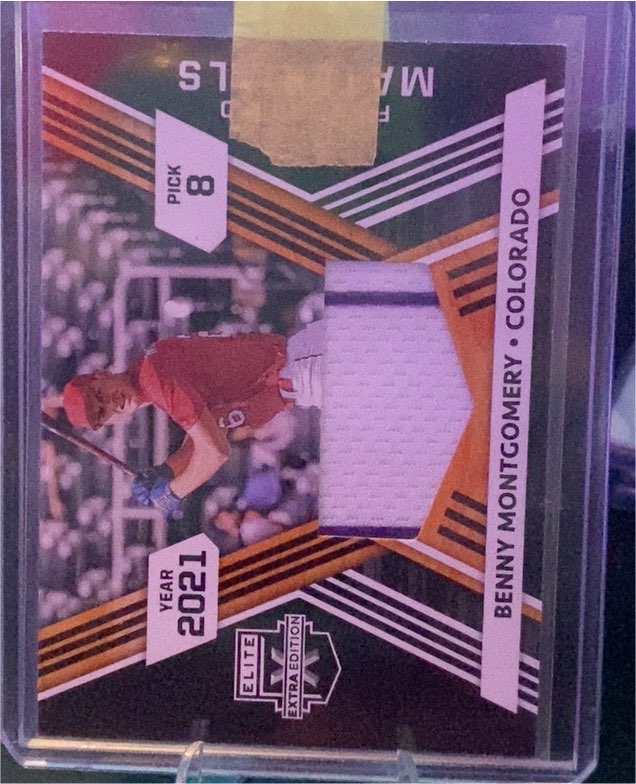2021 Panini Elite Extra Edition First Round Materials #FRM-BM Benny Montgomery — front