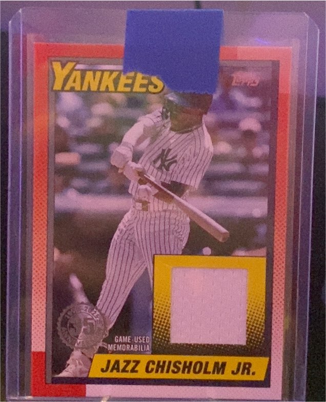 2025 Topps Series 1 1990 Topps Relic #T90R-JCJ Jazz Chisholm Jr. — front