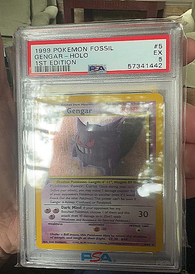 1999 Pokémon Fossil #5 Gengar Holo 1st Edition — front