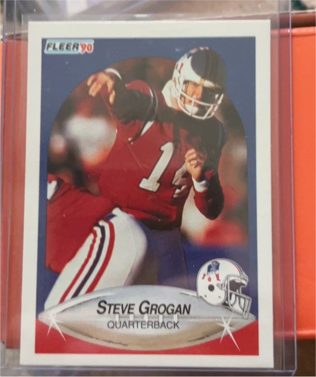 1990 Fleer #14 Steve Grogan — front