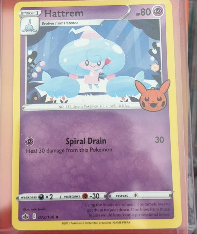 2021 Pokémon Trick or Trade #072 Hattrem — front
