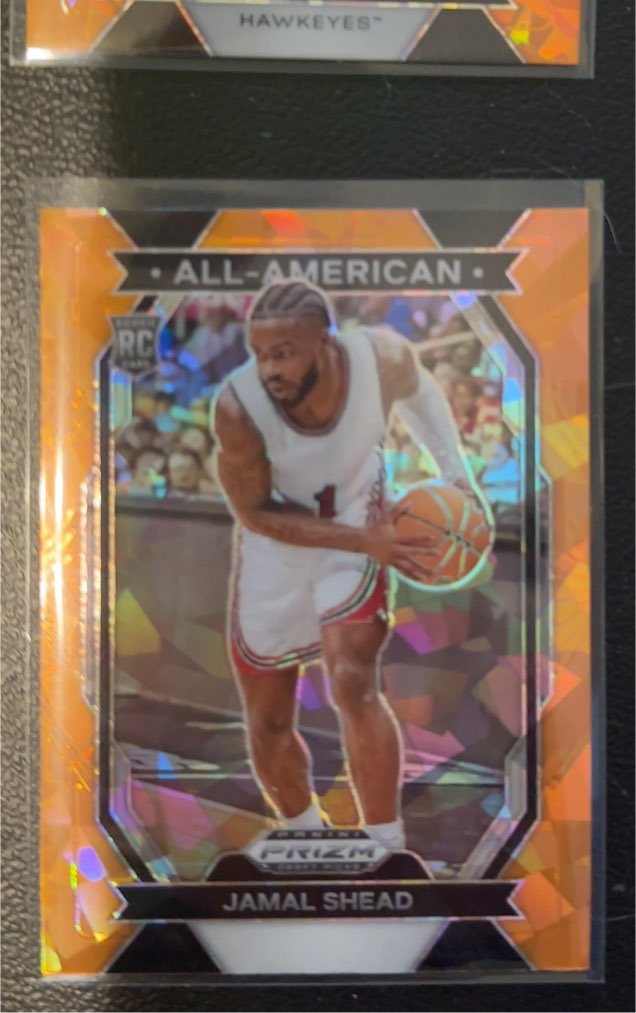 2024 Panini Prizm Draft Picks #17 Jamal Shead All-American Orange Ice Rookie — front