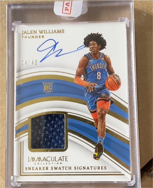2022-23 Panini Immaculate Jalen Williams Sneaker Swatch Signatures #/49 — front