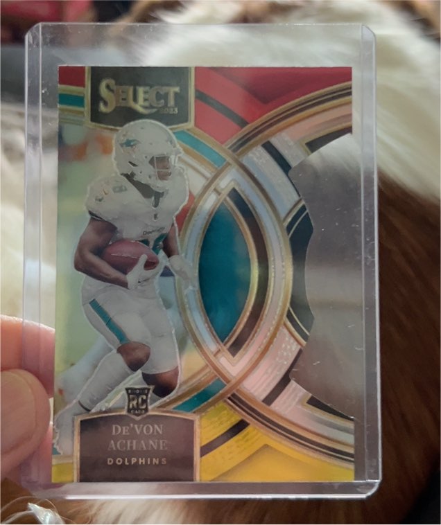 2023 Panini Select #176 De'Von Achane Premier Level Die-Cut — front