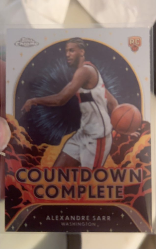 2024-25 Topps Chrome Basketball #CC-12 Alexandre Sarr Countdown Complete RC — front