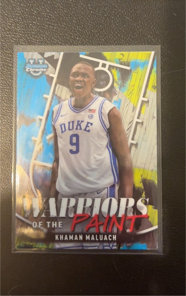 2024-25 Bowman Chrome University #WP-12 Khaman Maluach Warriors of the Paint — front