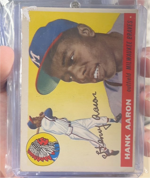 1955 Topps #47 Hank Aaron — front